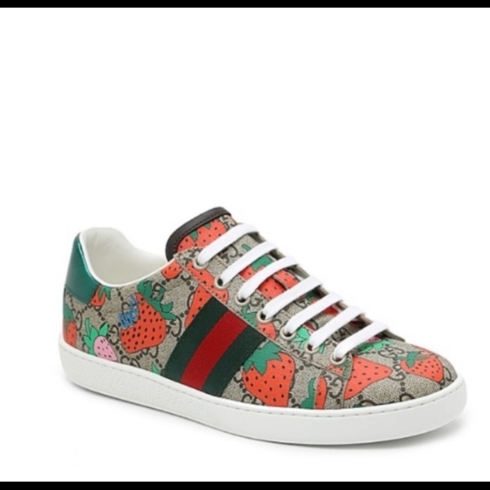Woman’s Gucci Ace Strawberry Sneakers size 35.5